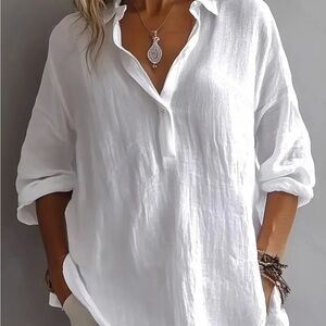 NWOT White Linen Women's Top